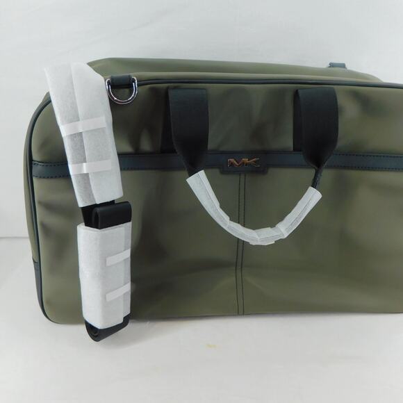 Michael Kors New Logo Duffle Bag Malone Olive Travel Weekender Bag New - Picture 2 of 12